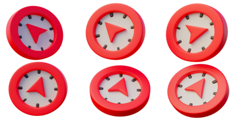 3d illustration realistic navigation directions transparent background, 3d rendering