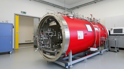 Red vacuum chamber lab testing, equipment, research