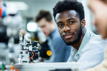 Focused Engineer Working with Precision Instruments in a Modern Laboratory Environment