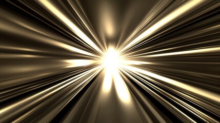Golden light streaks converging, bright center, dark background, abstract design