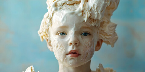 portrait of a  ice cream child, ai generated.