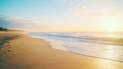 Obraz premium Sunrise beach ocean waves tranquility coastal landscape