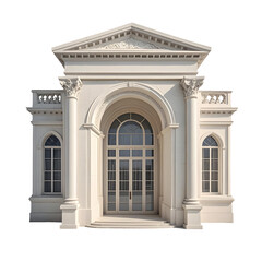 Obraz premium Elegant stone archway architectural design with columns and arched windows a grand