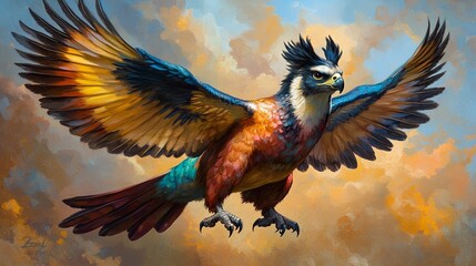 Fototapeta premium Graceful Fusion of Kangaroo and Eagle in CGI Art