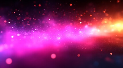 Fototapeta premium Abstract Pink Orange Glow With Sparkling Particles