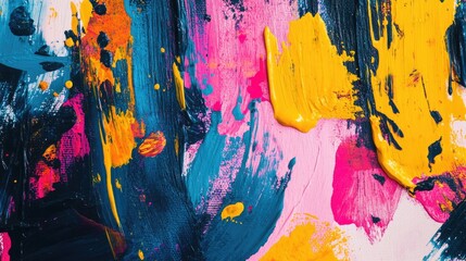 Abstract Colorful Acrylic Paint Strokes Texture