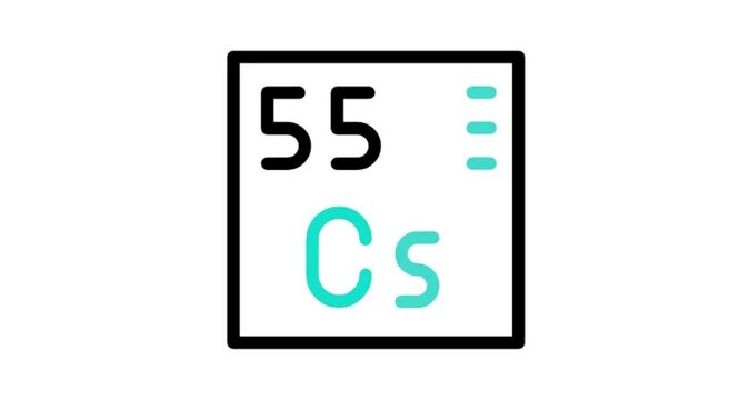chemical element sign with atomic number Cs 55
