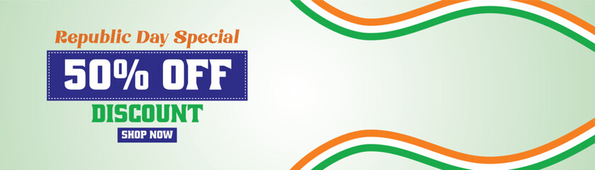 Vector illustration of Happy Republic Day Sale social media feed template	