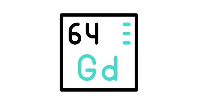 chemical element sign with atomic number Gd 64
