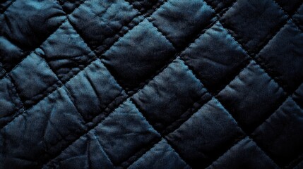 Fototapeta premium Dark Blue Quilted Fabric Texture Background
