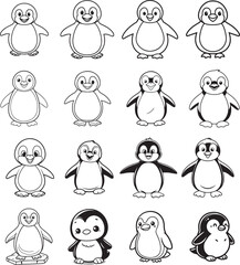 penguin logo illustration vector art silhouette