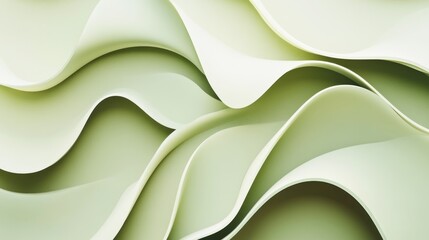 Abstract green wave curves, flowing background, design texture