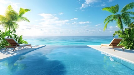 Fototapeta premium Relaxing tropical paradise resort