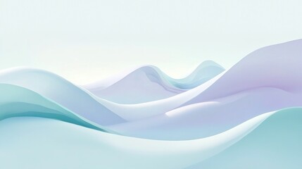 Fototapeta premium Abstract pastel waves landscape, digital art, soft background, website banner