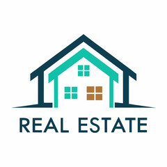 Real estate logo minimalist on white background