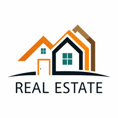 Real estate logo minimalist on white background