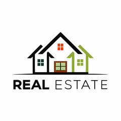 Real estate logo minimalist on white background