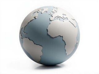 Fototapeta premium Three-Dimensional Model of Earth with Simplified Continents