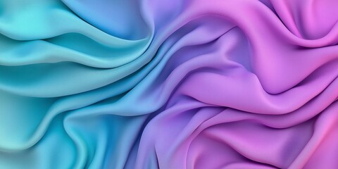 Obraz premium Soft Flowing Fabric in Gradient of Blue and Purple Tones Close-Up