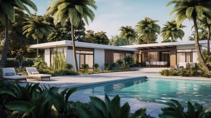 Modern Tropical House With Pool And Lush Landscaping