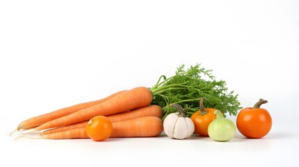 Fresh Carrots Pumpkins and Tomatoes Harvest Vegetables