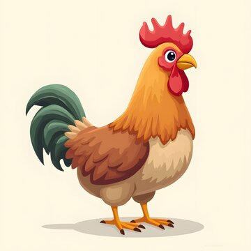 recommend clip art: Cute Cartoon Rooster Illustration Farm Animal Design