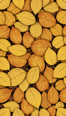 Fototapeta premium Autumn mosaic of bright leaves with warm light
