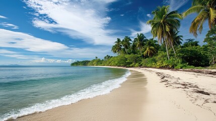 Tropical Beach Paradise Palm Trees Ocean Shore