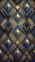 Elegant geometric pattern, dark navy blue background