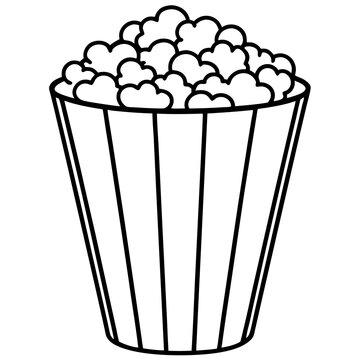 recommend clip art: Cinema Popcorn Line Art Design