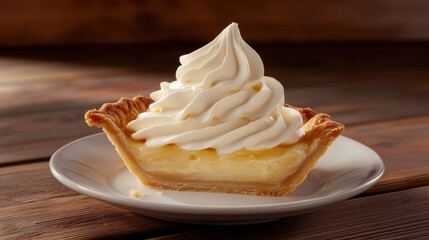 Whipped Cream Swirl on Pie Slice