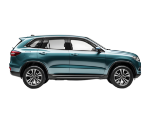 Modern Teal SUV with Transparent Background for Easy Editing