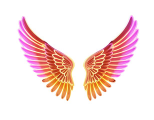 Obraz premium Vibrant Pink and Gold Angel Wings Graphic