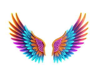 Fototapeta premium Vibrant Neon Wings Graphic Design