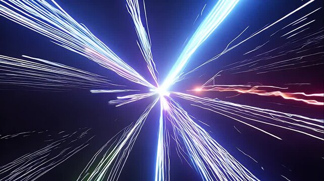 Jagged streaks of glowing color flash and blink