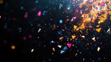 Colorful Geometric Shapes in a Black Void