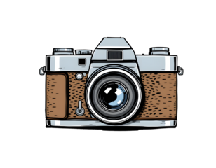 Retro Vintage Camera Illustration with Transparent Background