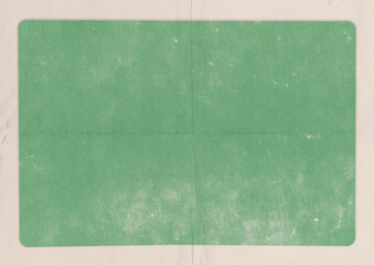 Vintage blank green textured paper sheet background with beige frame