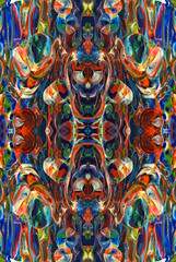 Kaleidoscopic Abstract Art with Vibrant Multicolor Patterns and Intricate Swirl Designs