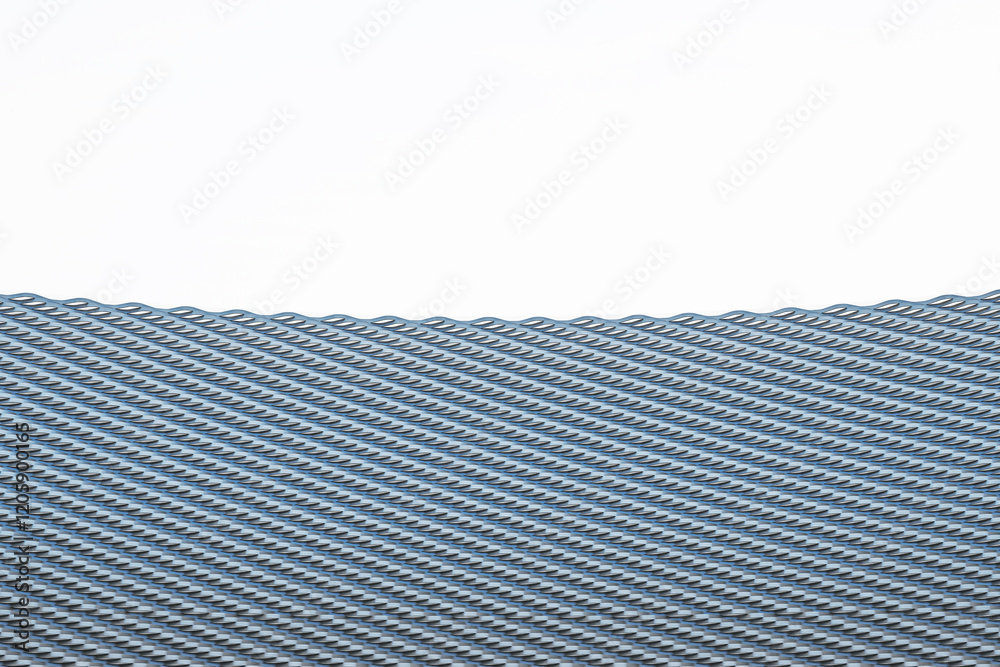 Fototapete Abstract metallic wave pattern on white background, clean and minimalistic design concept. 3D Rendering