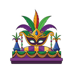 Mardi Gras Float Vector Design Illustration