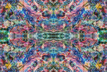 Kaleidoscopic Abstract Art with Vibrant Multicolor Patterns and Intricate Swirl Designs