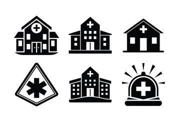 Fototapeta premium set of Hospital and Emergency icon