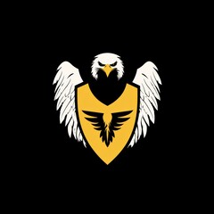 Obraz premium Majestic eagle shield emblem; power, protection. Ideal for corporate logos, gaming
