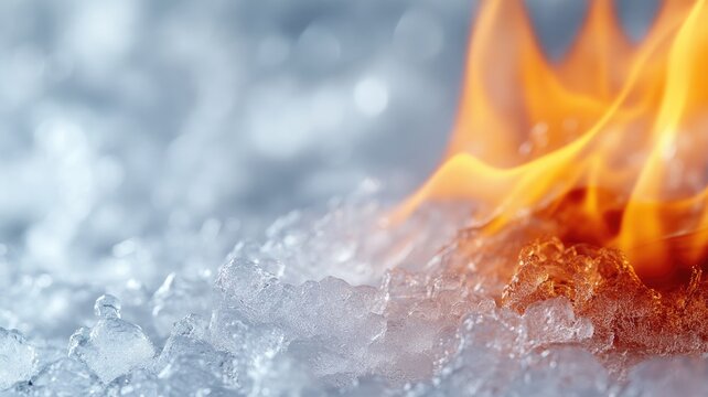 Contrasting imagery of fire and ice, symbolizing opposites duality