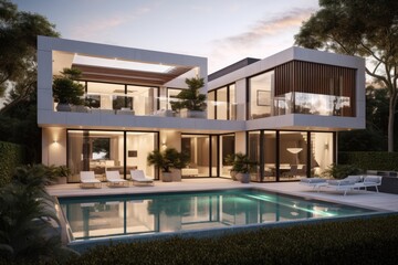 Modern Luxury Home With Pool And Landscaping