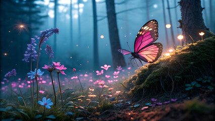 Fototapeta premium butterfly on the flower