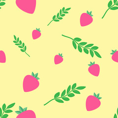 Seamless Strawberry abstract background art vector
