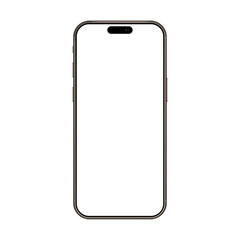 Realistic smartphone mockup. Mobile phone vector with isolated on white background. Device front view. 3D mobile phone with shadow. Realistic, high quality smart phone mockup for ui ux presentation.