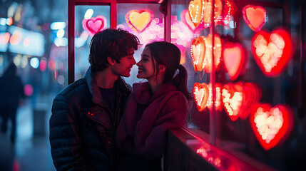 Obraz premium Couple's romantic ferris ride